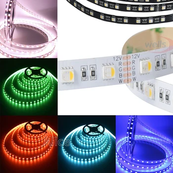 5M/sok 5050 SMD RGBW/RGBWW LED Szalag lámpa;4 szín 1 led chip;60Leds/m 300leds Vízálló IP30/65/IP67 rugalmas DC12V 24V