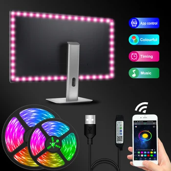 5M 5050RGBWW 4in1 2835RGBCCT Tiszta fehér fény LED Szalag Lámpa Bluetooth-kompatibilis Szalag, LED lámpa dióda Rugalmas Szalag