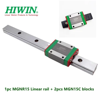 1db Eredeti Hiwin lineáris vasúti MGN15 100 150 200 250 300 330 350 400 450 500 600 mm MGNR15 útmutató + 2db MGN15C blokkok cnc alkatrészek