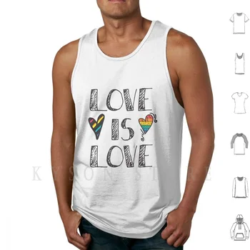 A Szerelem Az Szerelem Osok Tartály Tetejét Mellény Ujjatlan Szerelem Az Szerelem Doodle Biszexuális Pansexual Meleg Szivárvány-Szeretet Győz A Szív Büszkesége