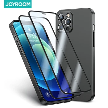 Joyroom Telefon tok iPhone 12 Pro Max 360 Teljes Testet Védő Fedél Telefon iPhone 12 Pro Max 2db Edzett Szemüveg