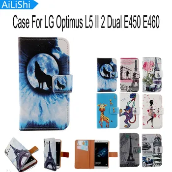 AiLiShi LG Optimus L5 II 2 Dual E450 E460 Rajzfilm Flip Cover Bőr Tok Memóriakártya-Nyílásba Színes PU bőrtok Telefon Esetében