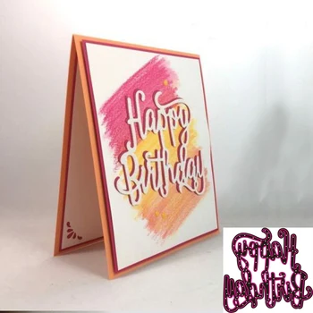 Boldog Születésnapot Szó Hangulat Vágás Meghal Kés Penész Scrapbooking Meghal Fém Dombornyomás Bélyegek meghalni Kártya Készítés DIY
