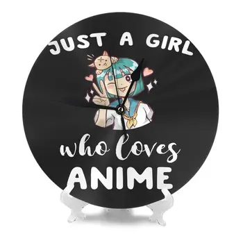 Csak Egy Lány, Aki Szeret Anime 1259 Órák, Fali Dekor Szoba falióra Bakelit Lemezek Nagy 3D Fali Óra