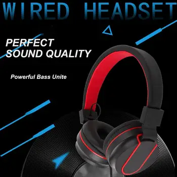 Vezetékes Összecsukható, Hordozható HiFi Sztereó Fejhallgató Nehéz Basszus Gaming Headset Mikrofon
