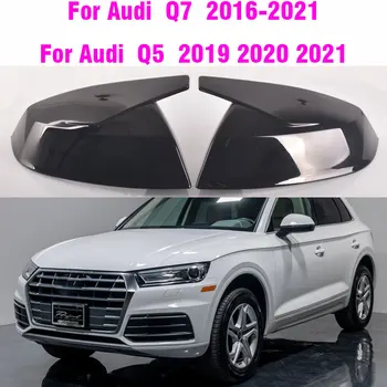 Fényes Fekete Audi Q5 SQ5 Q7 SQ7 FY 4M Sline 2016-2021 Autó Oldalsó Visszapillantó Tükör Berendezés Fedelét