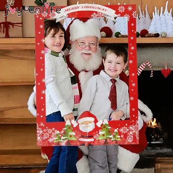 Boldog Karácsonyt Családi Fotó Keret Papír Szemüveg Karácsonyi Dekoráció Otthon Egyszerű Fotó Xmas Photobooth Kerst Új Év