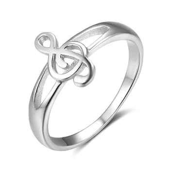Elegáns Ezüst Színű Gyűrű A Nők kották Minta a Legjobb Ajándék, hogy a Zene Szerelmeseinek Divat Ékszerek (JewelOra RI102823)