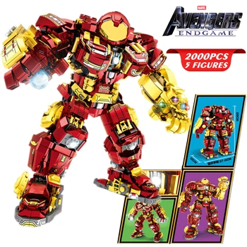 Új Marvel Avengers Hulkbuster Vasember Sisak Mecha Páncél Robot Figurák Épület-Blokk Tégla Fiú Kölyök Ajándék Játék