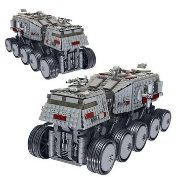 MOC Tér Háborúk UCS Kamion Piros Tank építőkövei Meghatározott Harci Szekér Kocsi Támadó Páncélos DIY Jármű Játékok Gif