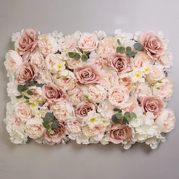60x40cm művirágok DIY Esküvői Dekoráció Virág Fal Panelek Selyem Rózsa Virág Karácsonyi Dekoráció Esküvői Háttér