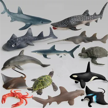 1db Óceán Tengeri Élet-Szimulációs Állat Modell Meghatározza Cápa, Bálna, Delfin, Teknős Akció Játék Adatok Gyerekek Oktatási Gyűjtemény Ajándékok