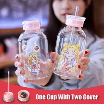 Nagykereskedelmi Csésze Gyümölcslé Üveg Tároló Vízforraló Vicces, Bögrék, Valamint Csésze Szalma Pohár Víz Üveg Sailor Moon hőálló Kupa