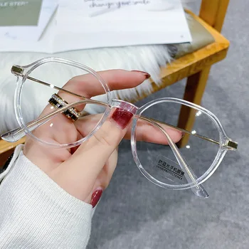 2021 Új unisex, kerek sokszög szemüveg férfiak nők pc keret szemüveg egyszerű Rövidlátó, szemüveges Szemüveg Szemüveg -1.0 ja-2, 5 -1.5