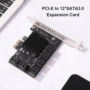Chi Bányászati ASM1064 PCIE SATA PCI-E Adapter 12 Portok SATA 6 GB PCI Express X1 Vezérlő Bővítő Kártya SATA Szorzó Kelő