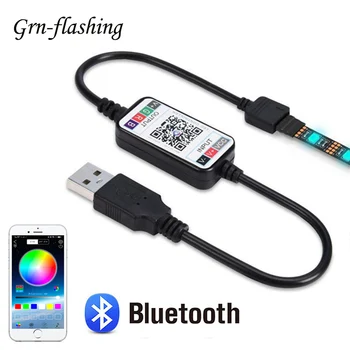 Okos, 5V-os USB-Bluetooth Vezérlő 4 tűs 5050 2835 RGB LED Szalag Lámpa 4 Tűs Csatlakozó, Telefon APP, ami irányíthatja Szalag TV Háttérvilágítás Dekoráció