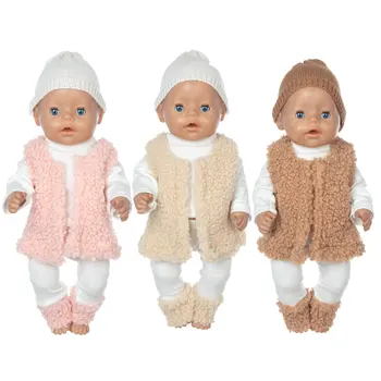 Új Téli Kabát Öltöny Illik 43 cm Baby Doll, 17 Hüvelykes Újjá Bebe Baba Ruhák