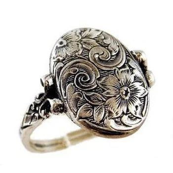 Régi Kézzel Faragott Virág Mintákat a Gyűrű a Nők Egyedi Gyönyörű Virágos Design Esküvő, Eljegyzés, Évforduló Ajándék Ékszer