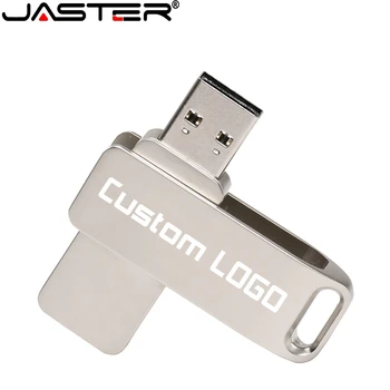 JASTER usb flash USB 2.0 Fém pendrive personalizado memoria usb 004GB 008GB 016GB 032GB 064GB 128GB usb flash meghajtó aranyos
