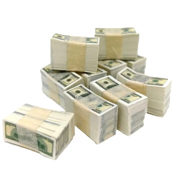 Forró eladó 1/5 Csomag 1:12 Babaház Miniatűr játékpénzes Mini babaház Bankjegyek