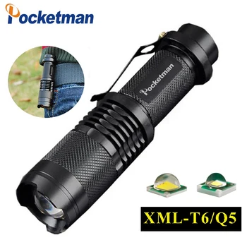 Pocketman Szuper Fényes T6 Q5 zseblámpa 3000ML Nagyítható Taktikai Zseblámpa vízálló led világító fáklya flash