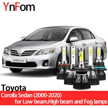 YNFOM LED fényszóró készlet Toyota Corolla Sedan E12-E21 00-20 tompított,reflektor,ködlámpa,autós kiegészítők,autó fényszóró izzó