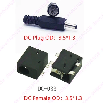 10DB DC-033 DC Csatlakozó Pin1.3mm/1.7 mm-es Tablet Női, mind a Férfi DC tápfeszültség-csatlakozó 4 tűs SMD PCB Szerelés