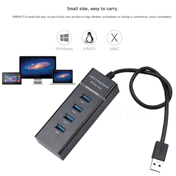 Kebidu USB 3.0 Hub 4 Port USB3.0 Splitter Terjeszkedés Hi-Speed Adapter Asztali PC, Laptop Adapter USB Hubok