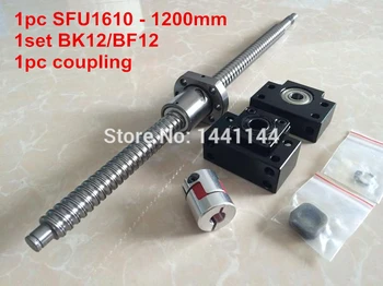 SFU1610 - 1200mm ballscrew a végén megmunkált -C7+ BK/BF12 Támogatás + 1db 6.35*csatoló 10mm