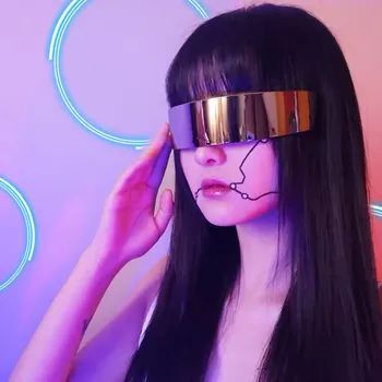 Egy-darab Jövőben a Technológia, Szórakozóhely, Napszemüveg, Női Férfi Harajuku Trendi Sokoldalú napszemüvegek UV400 Szemüvegeket Fél Club