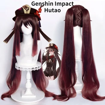 Genshin Hatása Hutao Cosplay Paróka Anime Játék Hu Tao Kínai Stílusú Jelmez Kellék Halloween Kalap Kiegészítők Kabala Karácsonyi Ajándék