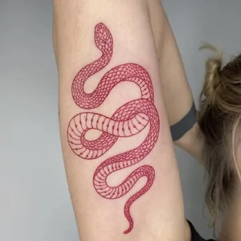 Nagy Méretű Piros Kígyó Vízálló Ideiglenes Tetoválás Matricák Nők, Férfiak, Body Art, Derék Matricák Hamis Tatto