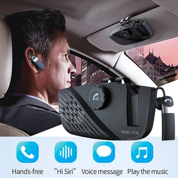 Vezeték nélküli Autós Napellenző Kihangosító Hangszóró Audio Szett Bluetooth-kompatibilis 5.0 Vevő Fülhallgató Telefon Kihangosító Csipesz