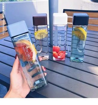 Aranyos Tér Tea, Tej, Gyümölcs, Víz Kupa 500ml Víz Üveg italt Kötél Átlátszó Sport koreai stílus hőálló üveg