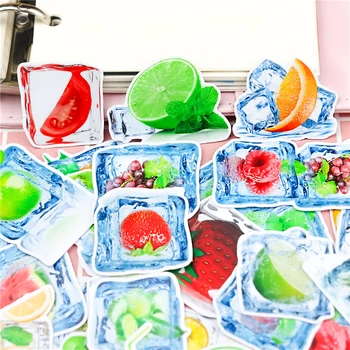 30db/csomag Aranyos Gyümölcs jég aranyos Vízálló napi Dekoratív Írószer Kézműves Matricák Scrapbooking DIY Napló Album Label