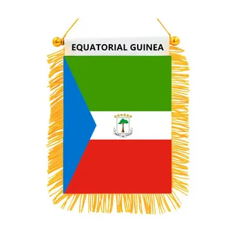 Egyenlítői-Guinea Mini Fekete-ki Lóg Zászlók Magas Minőségű, Kétoldalas Nyomtatott Zászló lakberendezés