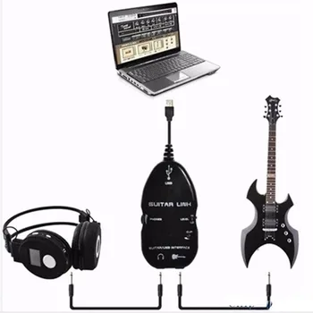 Forró eladó Gitár Kábel Audio USB Kapcsolat Felület Adapter MAC/PC Zenei Felvétel Tartozékok Guitarra Játékosok Ajándék csepp
