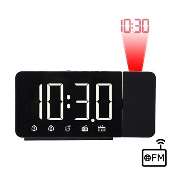 FanJu FJ3211 FM Rádió LED Digitális Óra Kettős Ébresztés Asztal asztali Óra Projektor USB-ébresztő Óra Idő Kivetítés Szundi